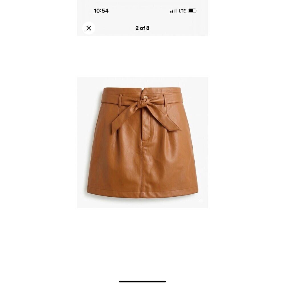 Paige Women’s Blanka Faux Leather Mini Short Skirt Dark Brown Extra Large XL